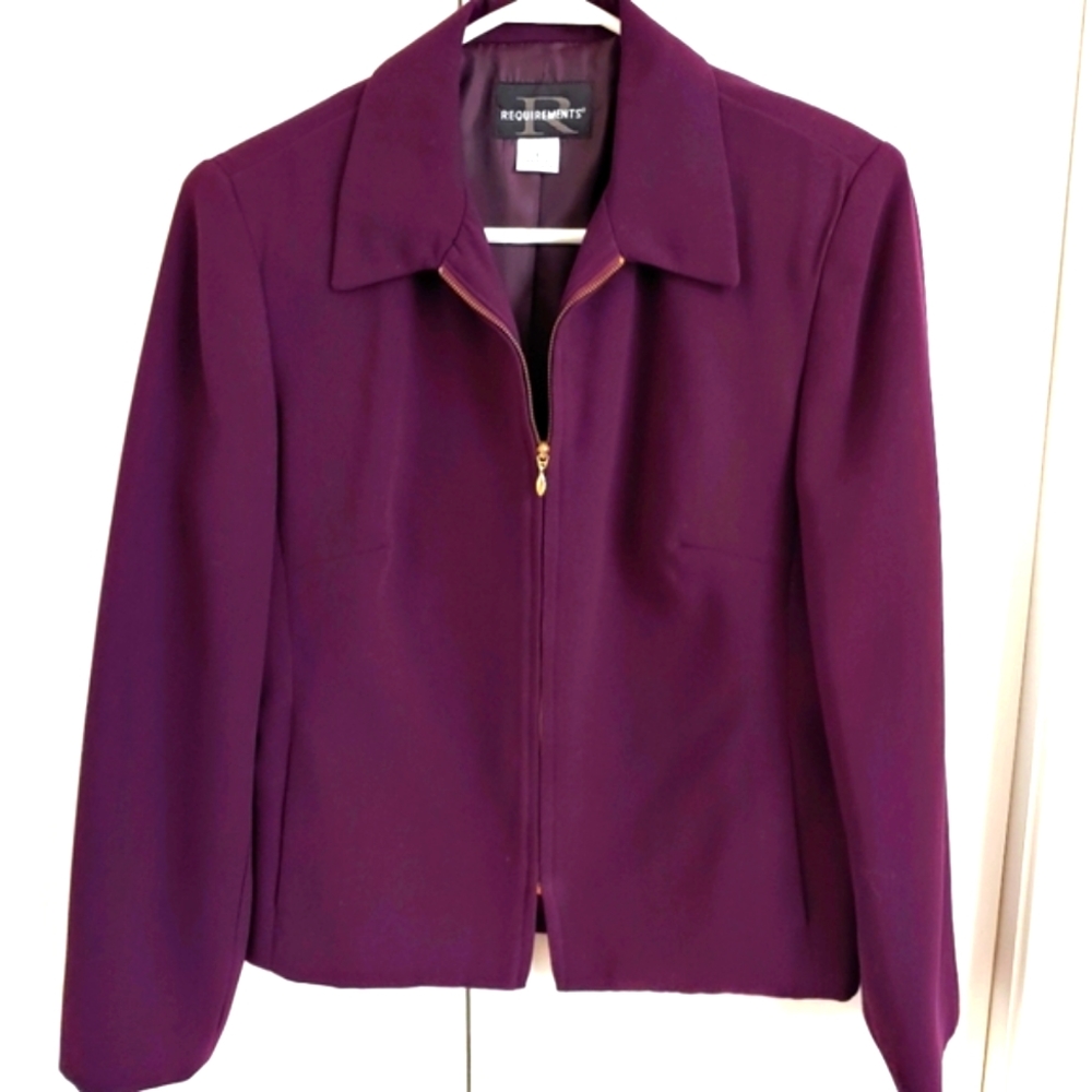 Requirements Womens Zippered Suit Jacket Size 8
